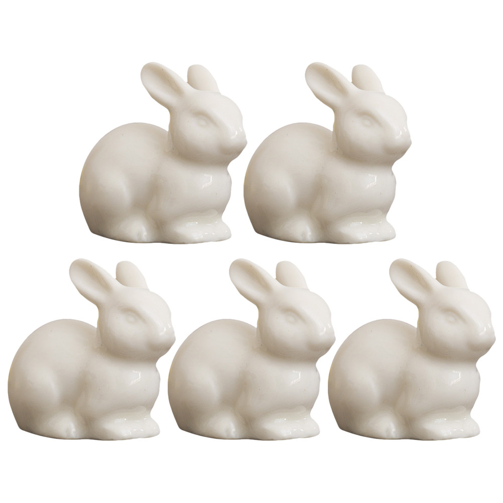 5Pcs Small Ceramic Rabbit Deco - Bonsai Garden Landscape Design ulasan dan harga