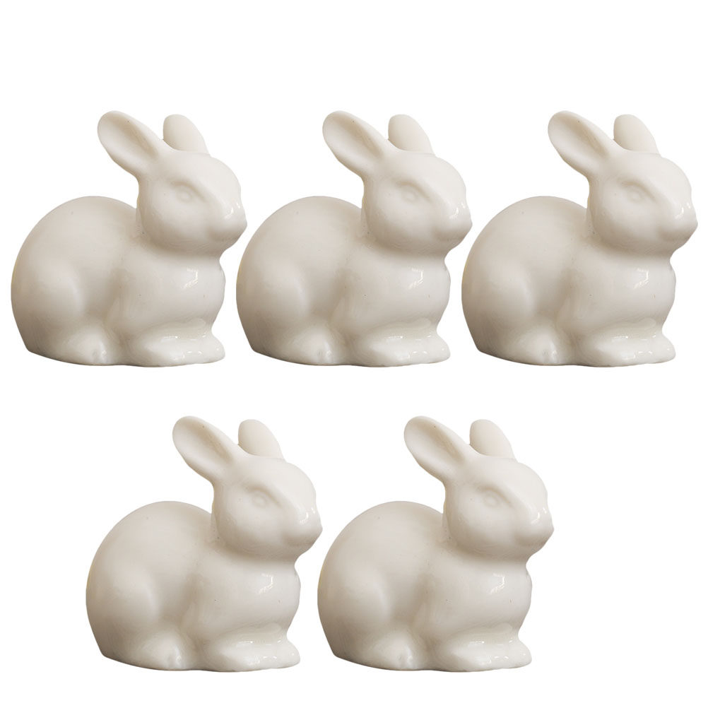 5Pcs Small Ceramic Rabbit Deco - Bonsai Garden Landscape Design ulasan dan harga